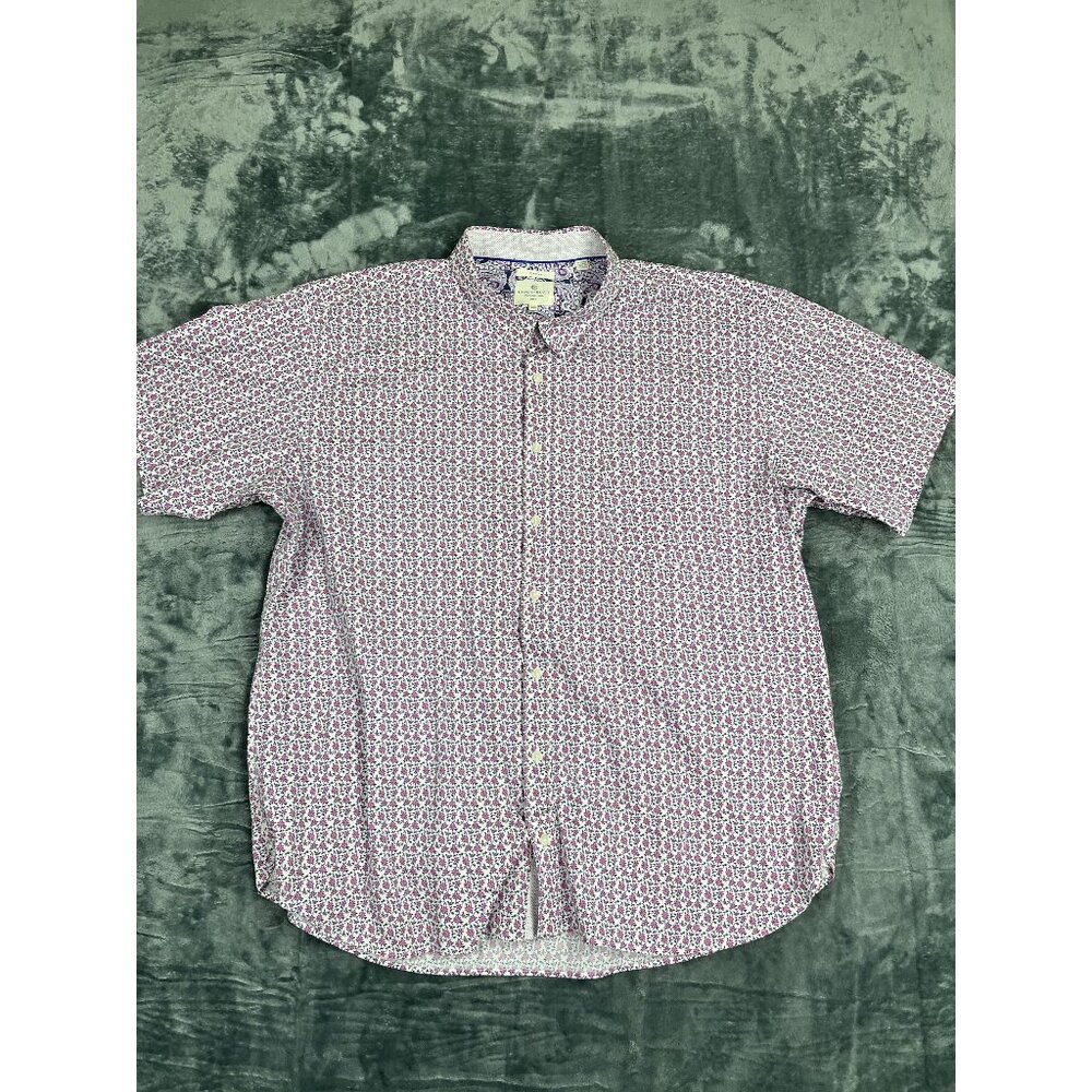 Con.Struct 5XL Button-Down Shirt Stretch Short Sleeve Multicolor Floral Print